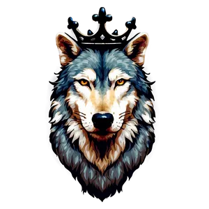 Wolf Head With Crown Royalty PNG 06122024