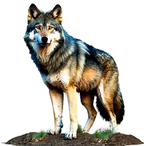 Wolf In Forest Landscape Png Suj56 PNG image