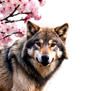 Wolf In Sakura Blossom PNG Fjh35 PNG