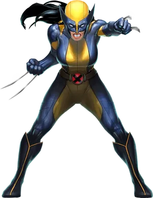 Wolverine Animated Character Pose PNG image