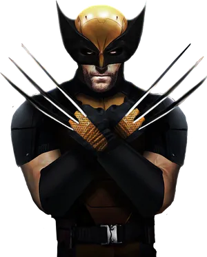 Wolverine Comic Character Pose PNG image