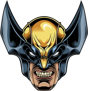 Wolverine Comic Style Mask Artwork PNG image