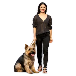 Woman And Pet Dog PNG 65