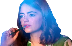 Woman Applying Lipstick PNG image