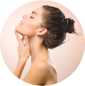 Woman Enjoying Skincare Treatment PNG image