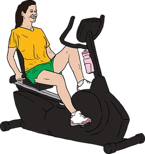 Woman Exercisingon Stationary Bike
