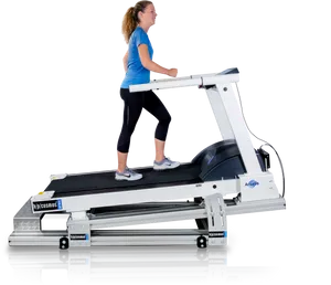 Woman Exercisingon Treadmill PNG image