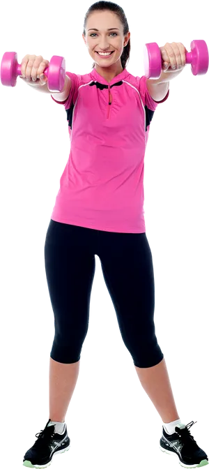 Woman Exercisingwith Dumbbells Fitness Workout