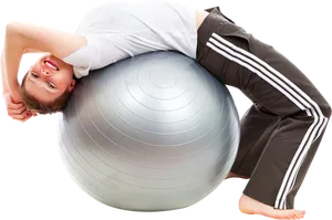 Woman Exercisingwith Fitness Ball