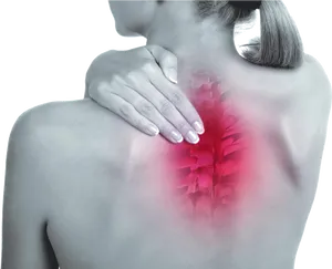 Woman Experiencing Shoulder Pain PNG image