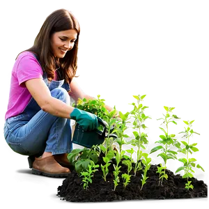 Woman Gardening PNG Ldv90