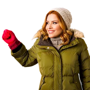 Woman In Winter Coat PNG Xnn49