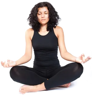 Woman Meditatingin Lotus Pose PNG image