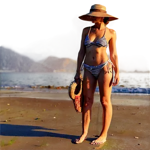 Woman On Beach Sunset PNG Sfm72