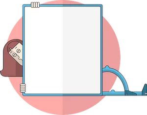 Woman Peeking Behind Notepad