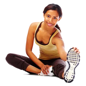 Woman_ Performing_ Seated_ Hamstring_ Stretch PNG