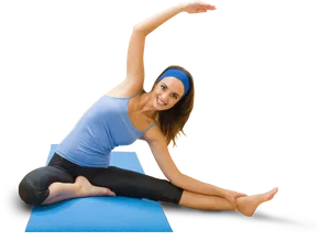 Woman Performing Yoga Pose PNG