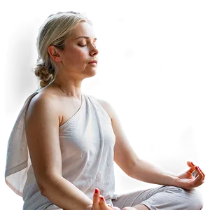 Woman Practicing Meditation PNG Ayp