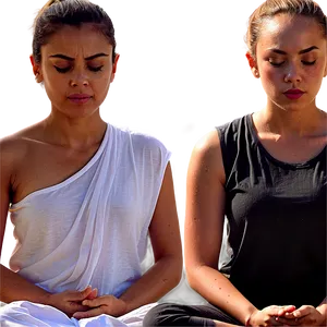 Woman Practicing Meditation PNG Cqr68