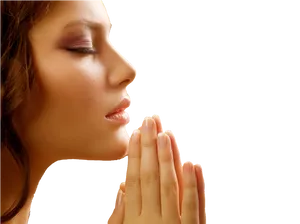 Woman Praying Closed Eyes PNG image