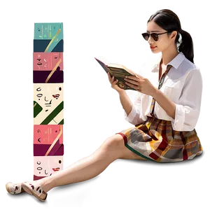 Woman Reading Book PNG 90