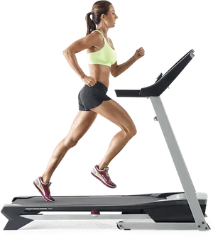 Woman Runningon Treadmill Fitness Exercise PNG image