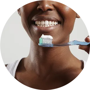 Woman Smiling With Toothbrush PNG image