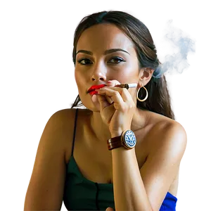 Woman Smoking Cigar Png 05232024 PNG image