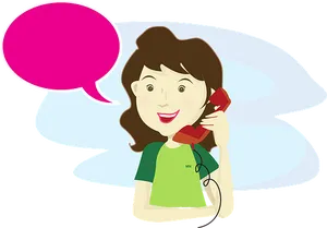 Woman Talkingon Phone Illustration