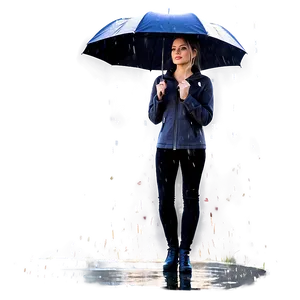 Woman Under Rain PNG 05232024