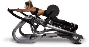 Woman Using Leg Press Machineat Gym