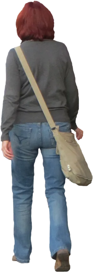 Woman Walking Away With Bag PNG image