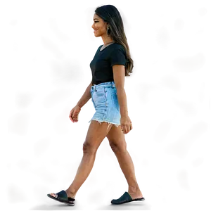 Woman Walking In Field PNG Kgk5