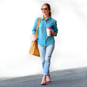 Woman Walking With Coffee Png 18 PNG image