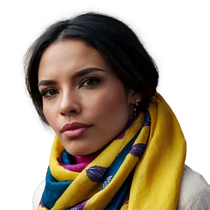 Woman Wearing Scarf PNG 38