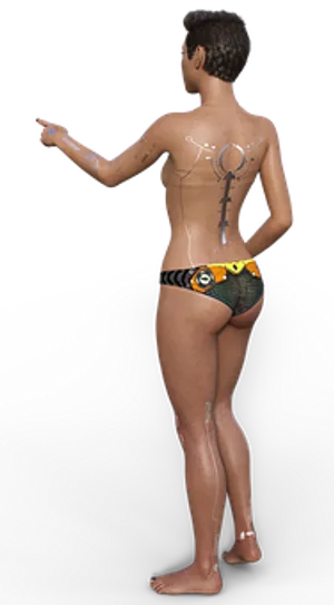 Woman With Artistic Body Painting