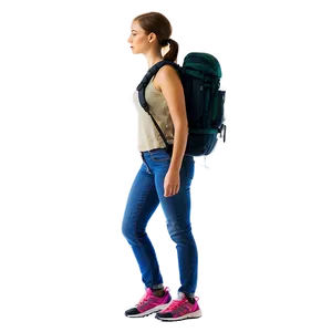 Woman With Backpack PNG Uhy52