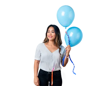 Woman With Balloons PNG 05232024
