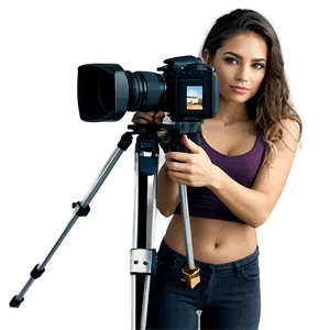 Woman With Camera PNG Jxx32