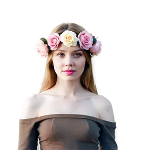 Woman With Flower Crown PNG 75