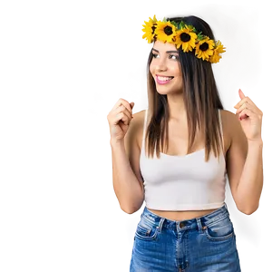 Woman With Flower Crown PNG Fgg