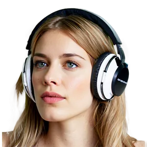 Woman With Headphones PNG Epb