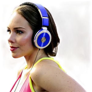 Woman With Headphones PNG Nvt59