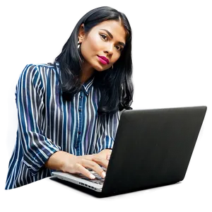 Woman With Laptop PNG 05232024