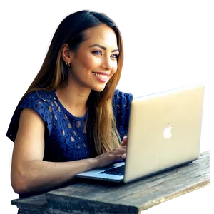 Woman With Laptop PNG 63