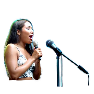 Woman With Microphone PNG 68