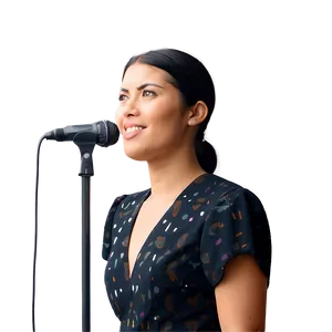 Woman With Microphone PNG Tqu40
