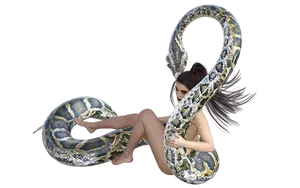 Woman With Python_ Artistic Photography