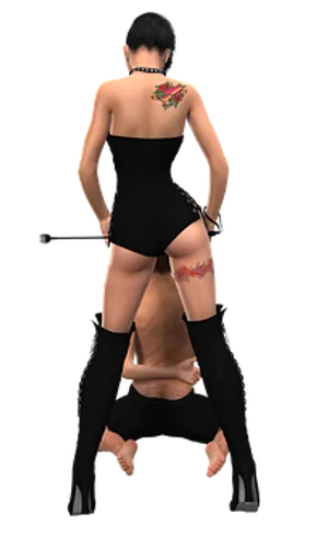 Womanin Black Dressand Heels