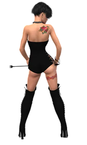 Womanin Blackwith Tattoos